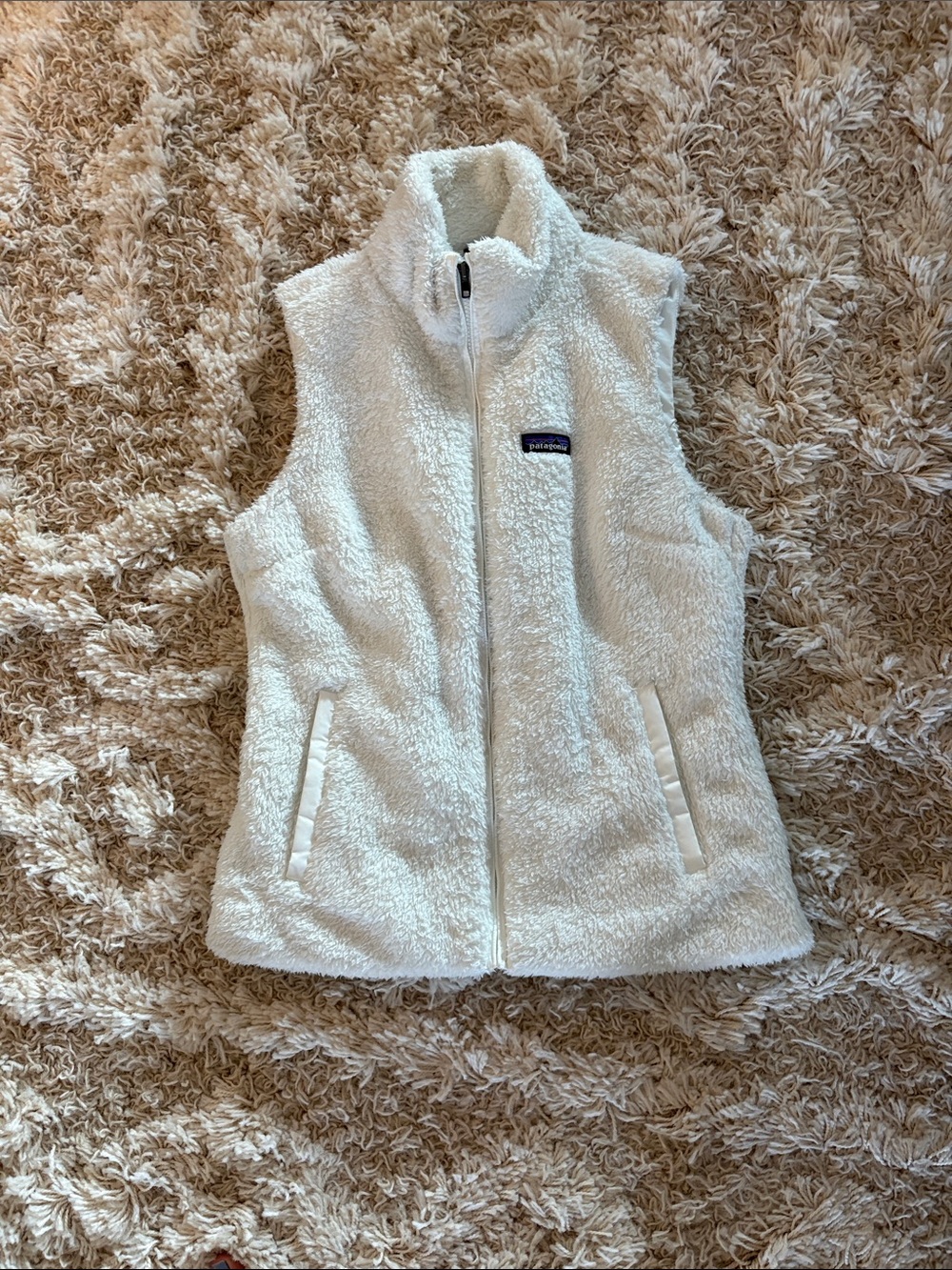 Patagonia Cream Sherpa Fleece Vest - Women's Zip Front